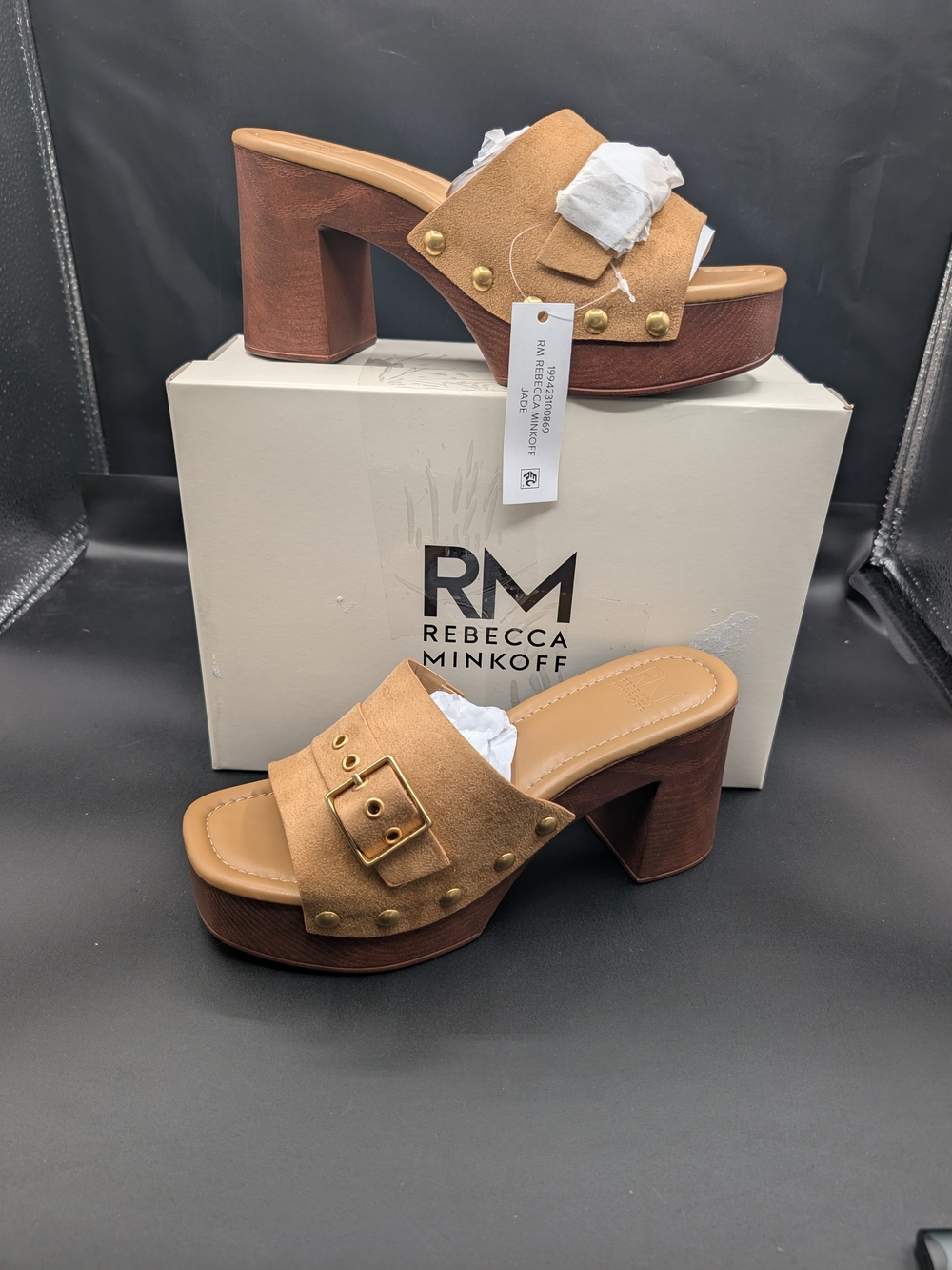Rebecca Minkoff Tan Suede Platform Mule